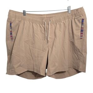 Wowie Mens Tan Khaki Stretch Shorts Woven Pocket Detail Size 3XL
